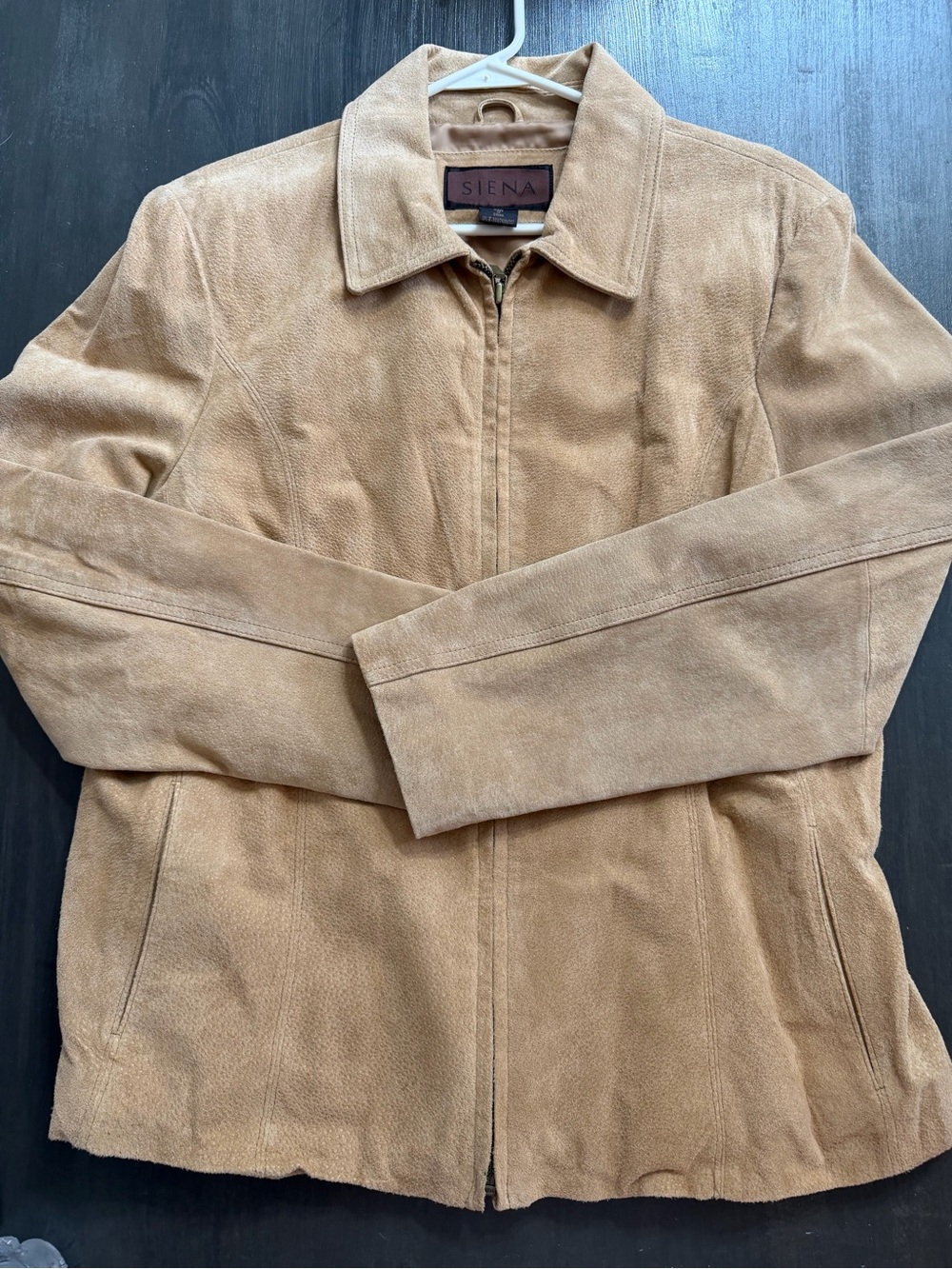 Siena Genuine Leather Tan Zip Jacket Women’s Large Soft Leather Coat